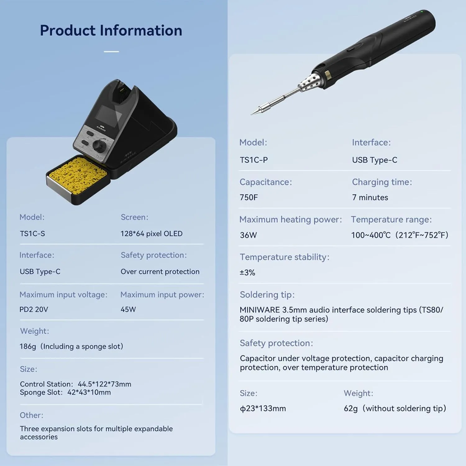 MINIWARE TS1C Rechargeable Smart Soldering Iron