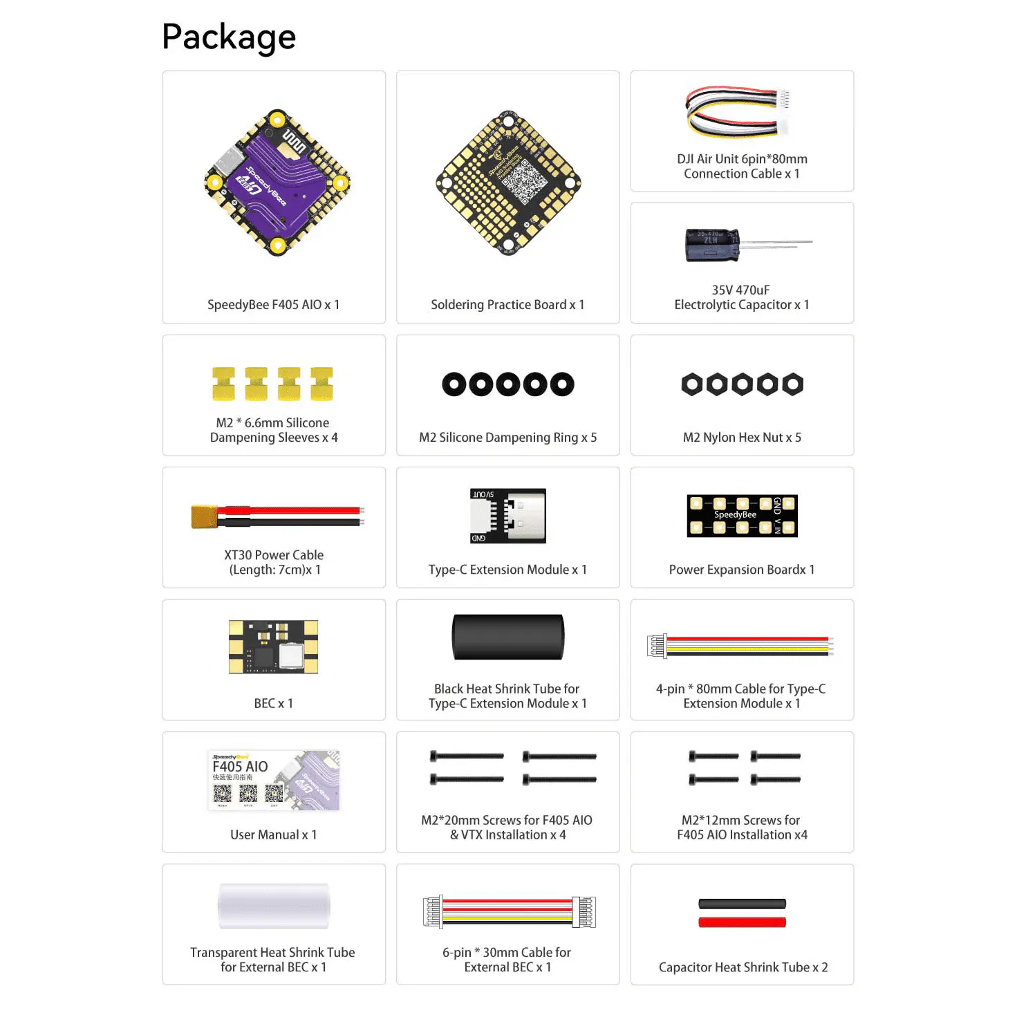 SpeedyBee F405 AIO 40A Bluejay 3-6S Flight Controller 25.5×25.5