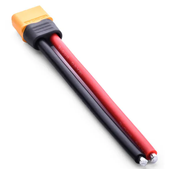 Silicone XT60 Male Connector w/ 12AWG 10cm Power Cable