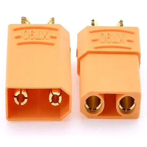 ReadyToSky XT-90 Male + Female Battery Connector Pair, Yellow