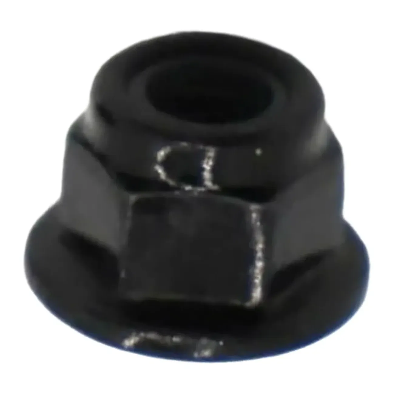 M5 Hex Flange Nylon Insert Lock Nut, Black Carbon Steel