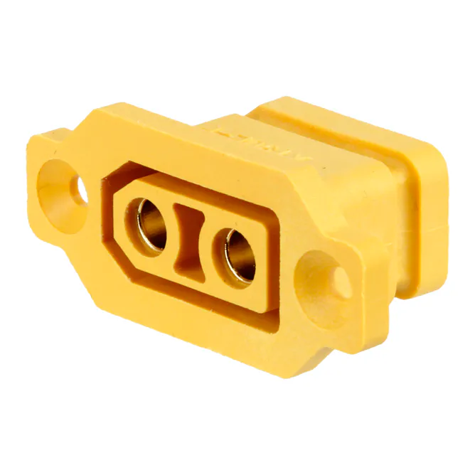 Amass XT90E Panel-Mount Connector, Male / Female