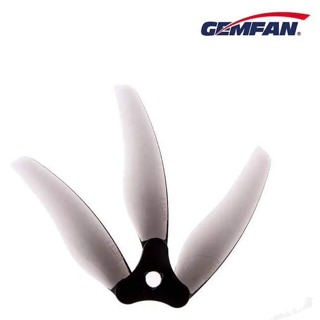 Gemfan Floppy Proppy 5135 Foldable Tri-Blade 5" Propeller (4-Pack — 2CW+2CCW) — Color: Clear Black