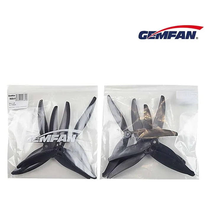 Gemfan Cinelifter 7035 7" 3-Blade Propeller - Reinforced Carbon Nylon (Set of 4 — 2CW+2CCW)