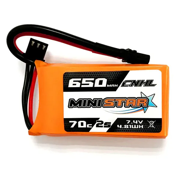 CNHL MiniStar 650mAh 2S 7.4V 70C LiPo Battery (XT30U)