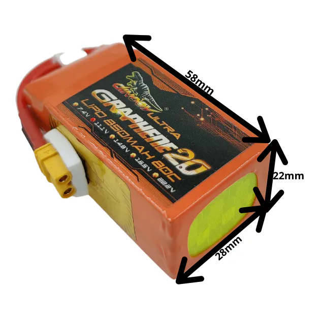 Dinogy Graphene 2.0 3S 850mAh 80C LiPo Battery