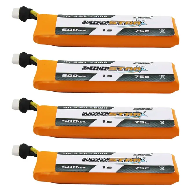 CNHL MiniStar HV 500mAh 1S 3.8V 75C BT2.0 LiPo Battery (4 Pack)