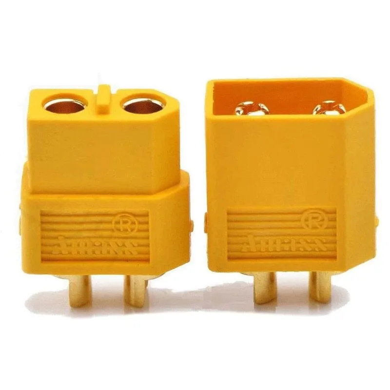 XT60 Power Connector — Black (1 Pair) — Color: Yellow