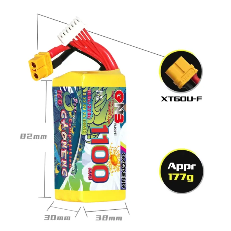 GAONENG GNB 6S 1100mAh 160C LiHV Battery – XT60