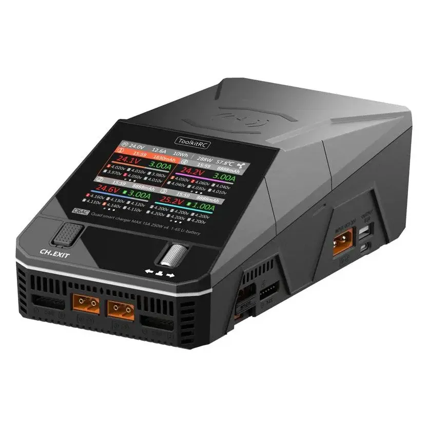 ToolkitRC Q6AC 1-6S AC 250W / DC 1000W Quad Smart Charger