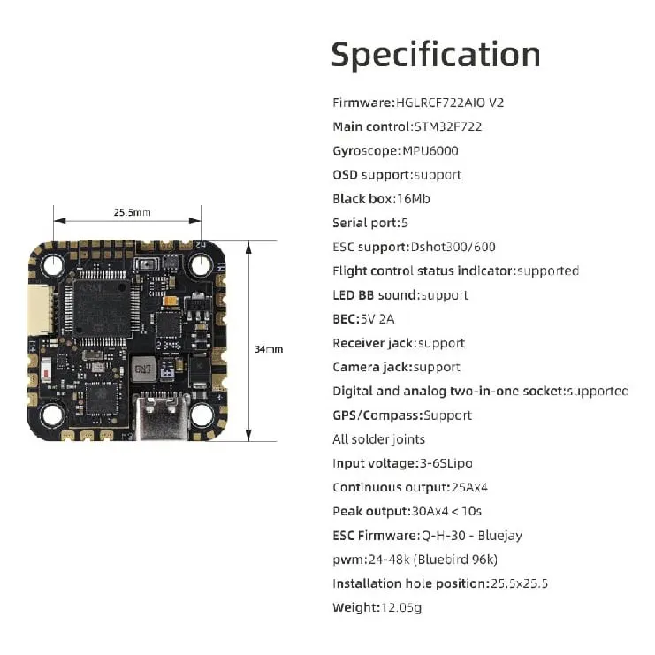 HGLRC Specter 25A AIO Flight Controller