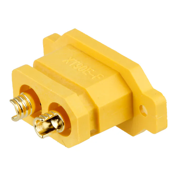 Amass XT90E Panel-Mount Connector, Male / Female