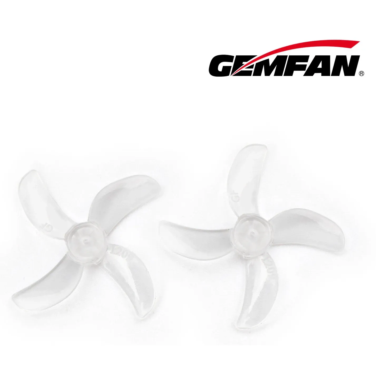 Gemfan 1209-4 31mm Quad-Blade Propeller (Set of 8 — 4CW+4CCW) Clear Red
