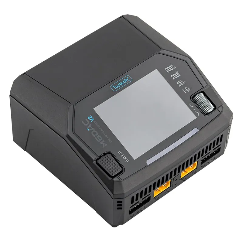 ToolkitRC M6DAC V2 AC 200W DC 800W 16AX2 25A Sync Battery Charger