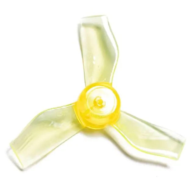 Gemfan 1219-3 31mm 3-Blade Whoop Propeller (1mm Shaft – Set of 8) — Color: Clear Yellow