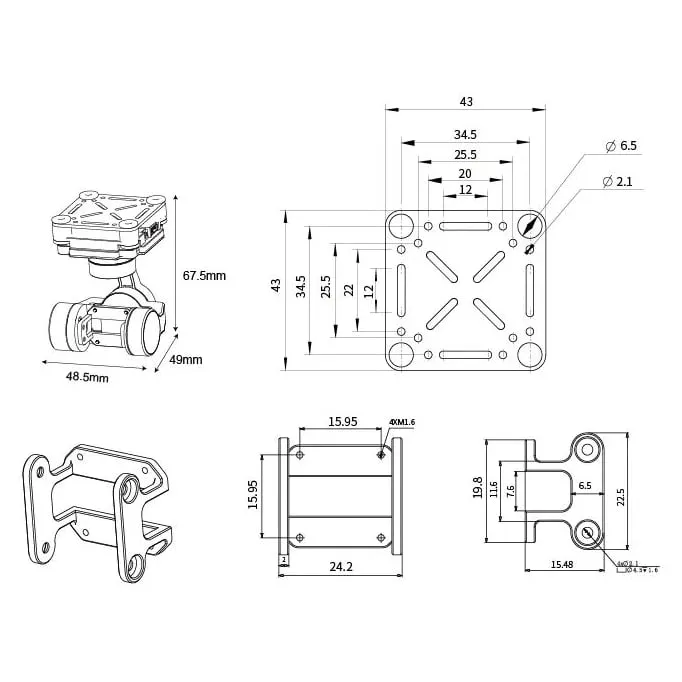 HEQUAV G-Port 3-Axis Gimbal for DJI O4 Pro