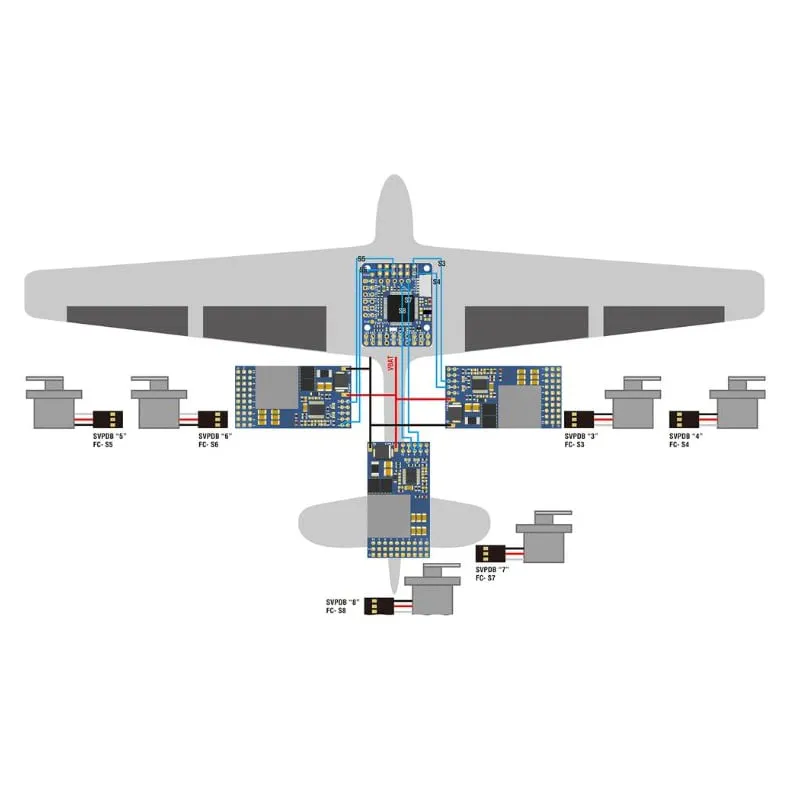Matek Servo PDB with 12A BEC (9–55V to 5/6/8V, 12S)