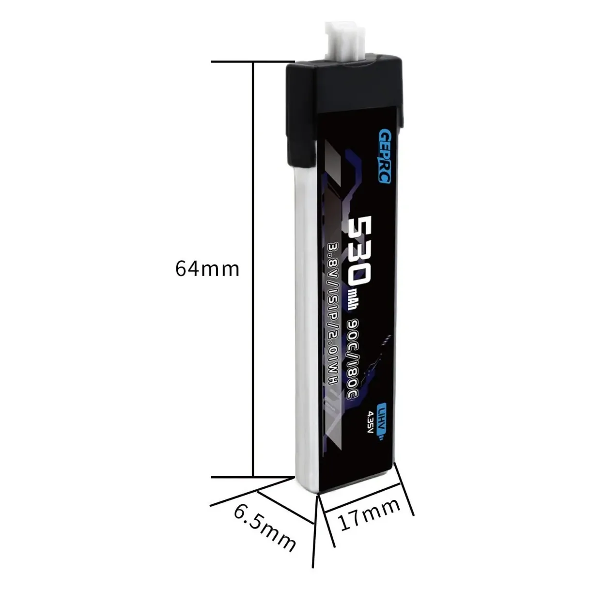 GEPRC 1S 530mAh PH2.0 LiPo Battery