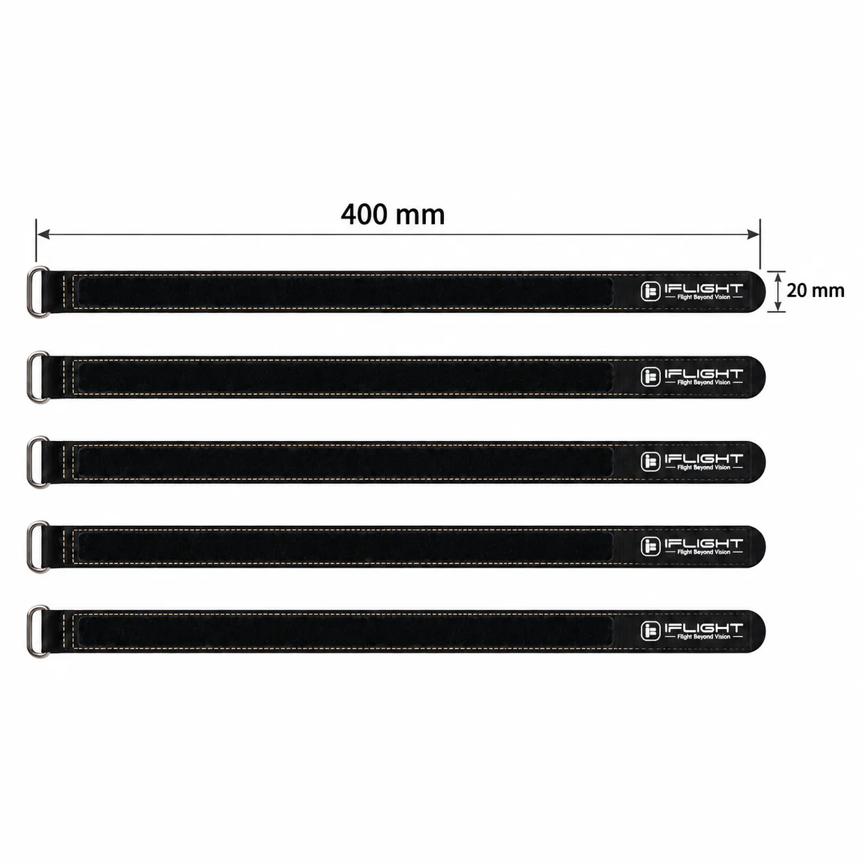 IFLIGHT ANTI-SLIP BATTERY STRAP-20X400MM-PACK OF 5