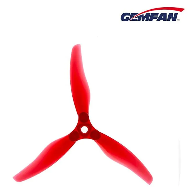 Gemfan Floppy Proppy 5135 Foldable Tri-Blade 5" Propeller (4-Pack — 2CW+2CCW) — Color: Red