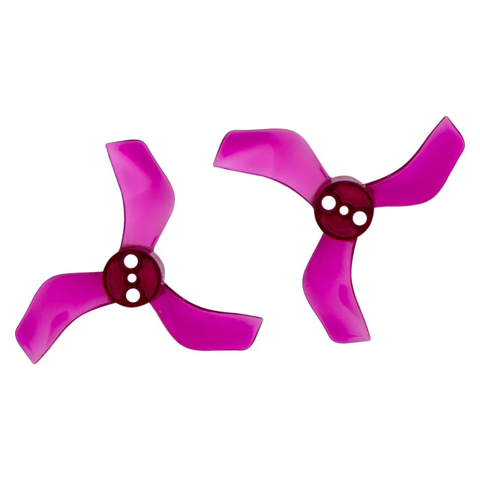 Gemfan 1635 3-Blade 40mm Propeller (Set of 8, T-Mount — 4CW+4CCW) — Color: Clear Purple / Shaft: 1.5mm