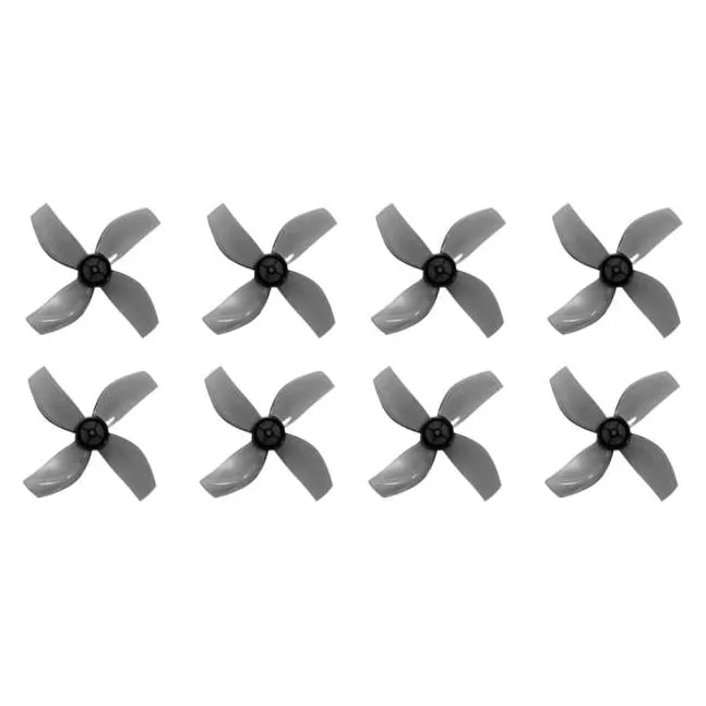 Gemfan 35mm 1.4" 4-Blade Durable Propeller – 1mm Shaft (Set of 8 — 4CW+4CCW) — Color: Clear Grey