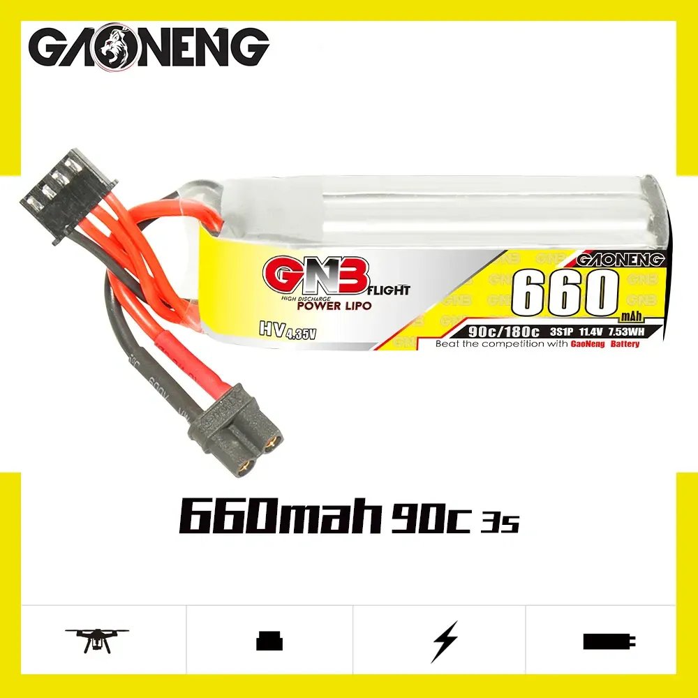 Gaoneng GNB 3S 11.4V 660mAh 90C LiHV Battery (XT30)