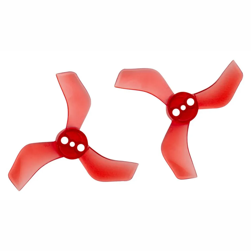 Gemfan 1635 3-Blade 40mm Propeller (Set of 8, T-Mount — 4CW+4CCW) — Color: Clear Red / Shaft: 1.5mm