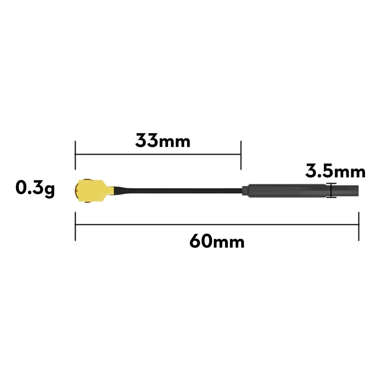 Flywoo 5.8G Light Brass VTX Antenna (U.FL, 3dBi)