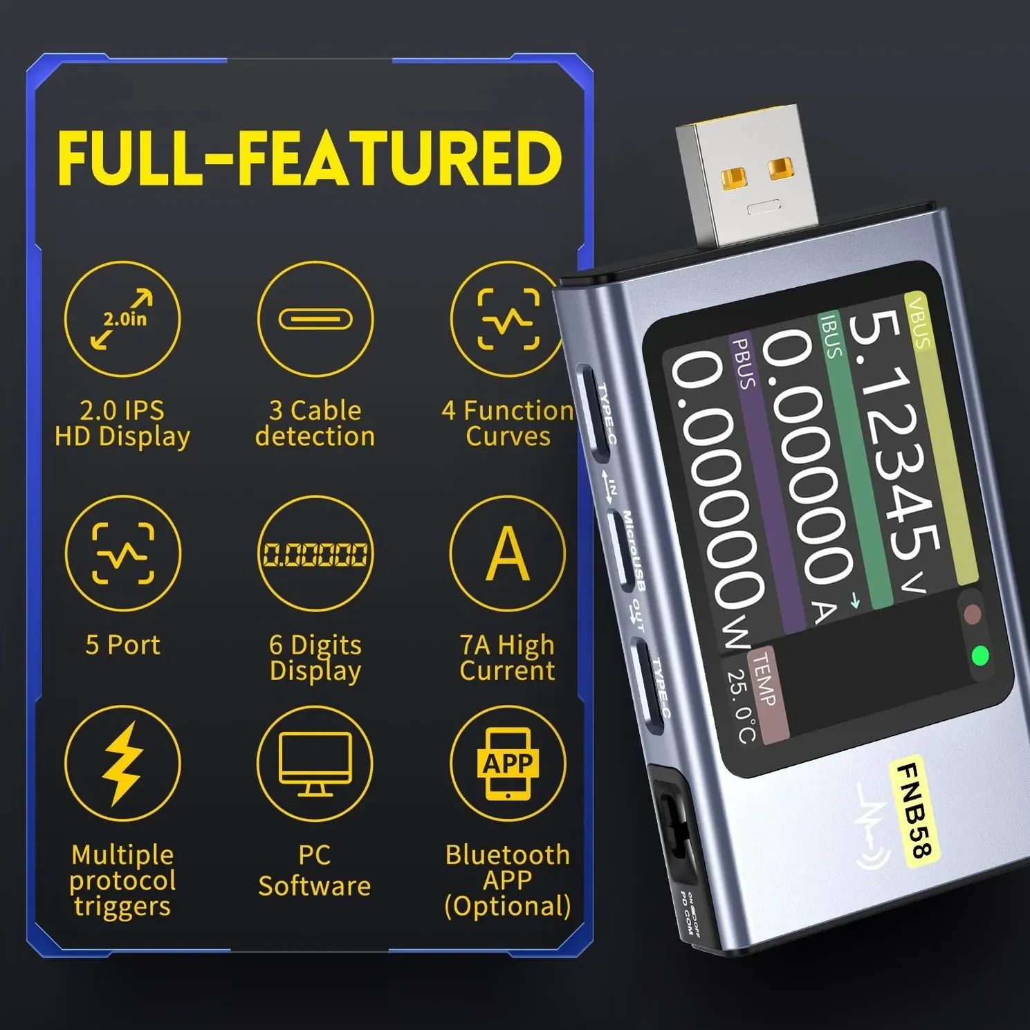 FNIRSI FNB58 USB Fast Charge Tester