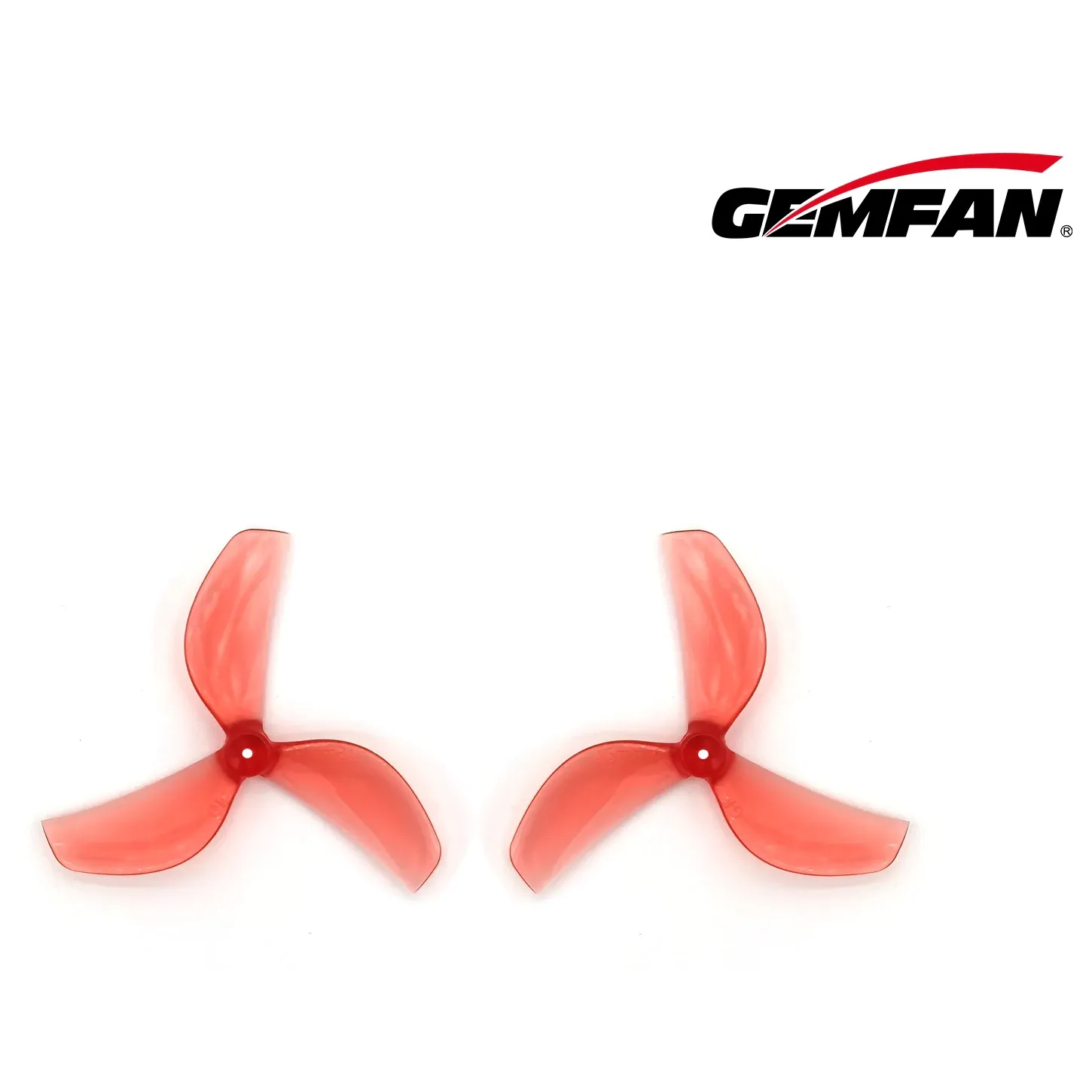 Gemfan 45mm 3-Blade Polycarbonate Propeller (Set of 8 — 4CW+4CCW) — Size: 1mm / Color: Clear Red
