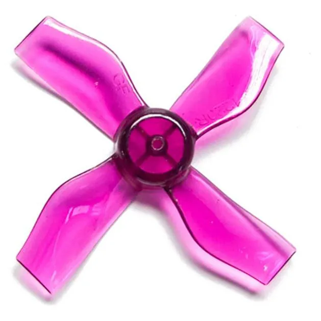 Gemfan 1220-4 31mm 4-Blade Whoop Propeller (0.8mm Shaft, Set of 8) (4CW+4CCW) — Color: Clear Purple