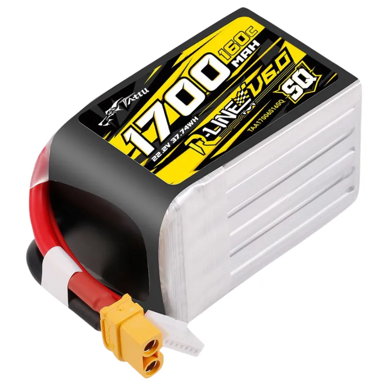 TATTU R-LINE V6 1700mAh 6S 160C 22.2V SQ LIPO BATTERY-XT60U-F
