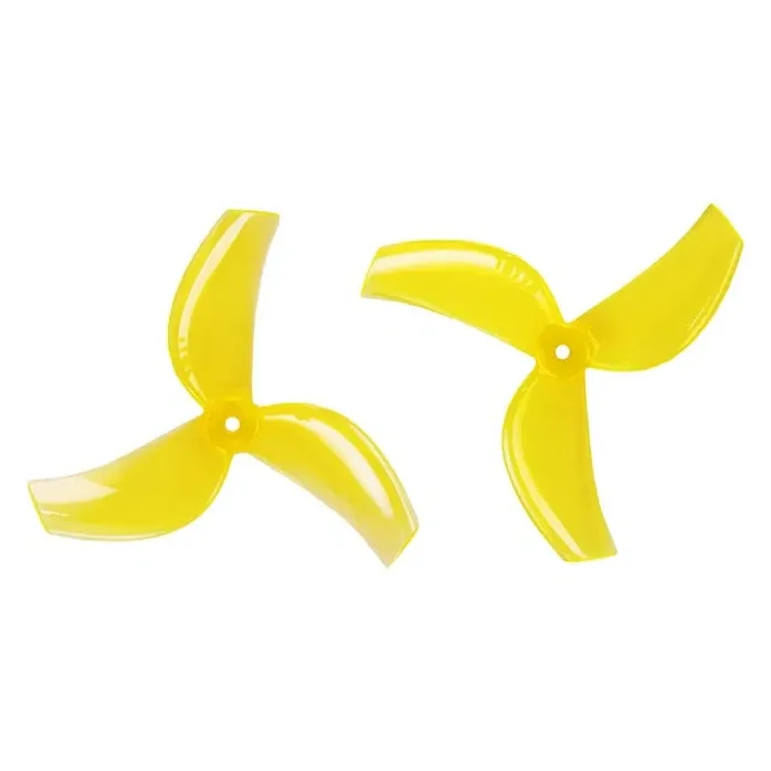 Gemfan 1611 40mm 3-Blade Whoop Propeller 1.5mm Shaft (Set of 8, 4CW+4CCW) — Color: Light Yellow