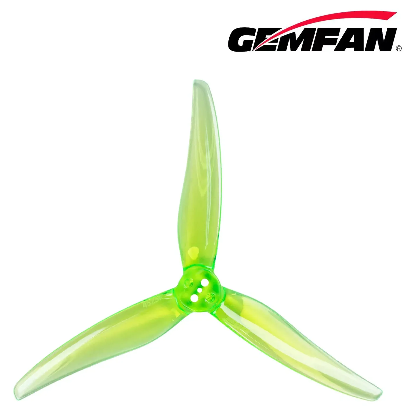 Gemfan Hurricane 4525 3-Blade Propeller T-Mount 1.5mm — Color: Clear Green