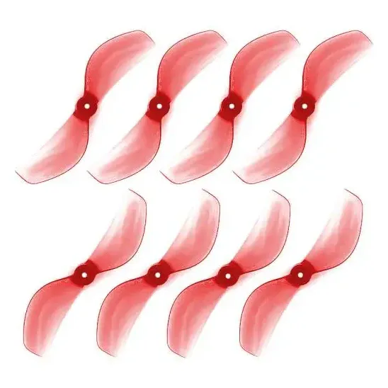 45mm PC 2-Blade Whoop Propeller – 1mm Shaft — Color: Clear Red