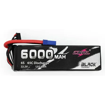 CNHL Black Series 6000mAh 6S 22.2V 65C LiPo Battery (EC5)