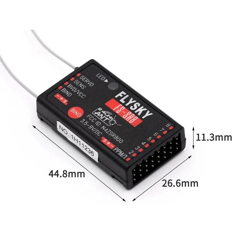 FlySky FS-ST8 2.4GHz Transmitter + FS-SR8 Receiver