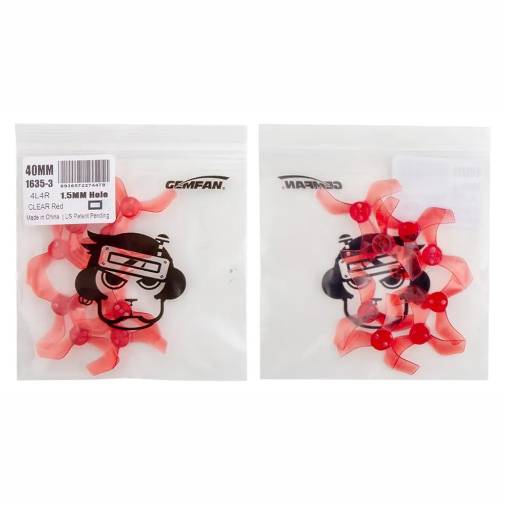 Gemfan 1635 3-Blade 40mm Propeller (Set of 8, T-Mount — 4CW+4CCW)