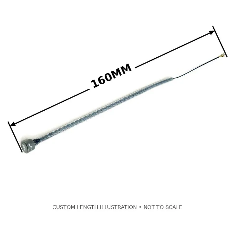 TrueRC Singularity 5.8 U.FL Antenna with Tube (160mm) — Polarization: LHCP