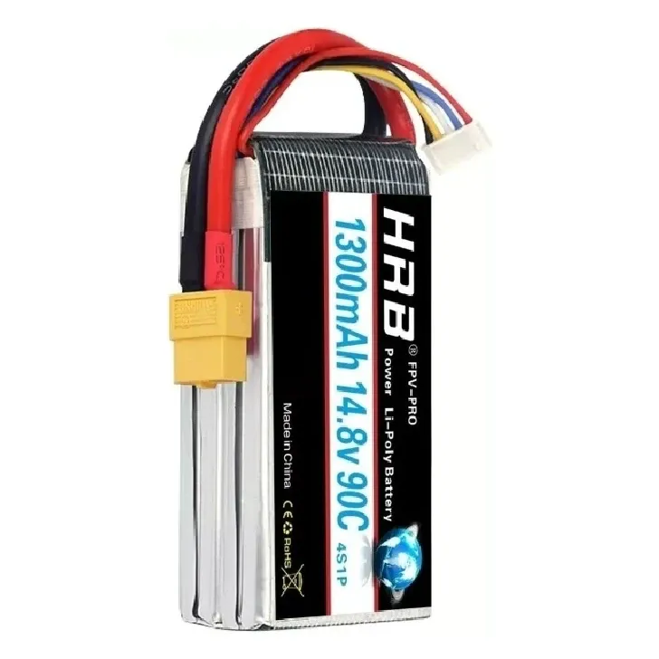 HRB 4S 14.8V 1300mAh 90C LiPo Battery with XT60