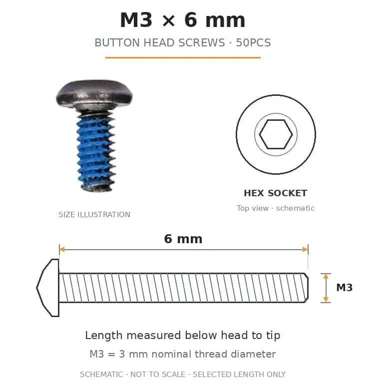 FlyFishRC M3 Button Head Screws Pack (50PCS)