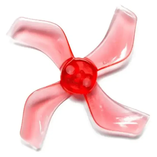 40mm 1636 PC 4-Blade Whoop Propeller (1mm Shaft) — Color: Clear Red