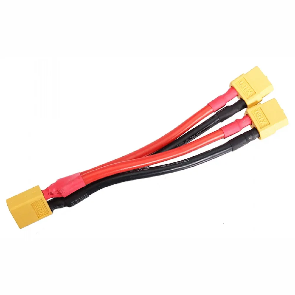 XT60 Parallel Y-Cable 2 Female to 1 Male, 14AWG