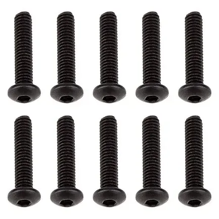 M2/M2.5/M3 Black Round Head Hex Socket Cap Screws (Pack of 10)