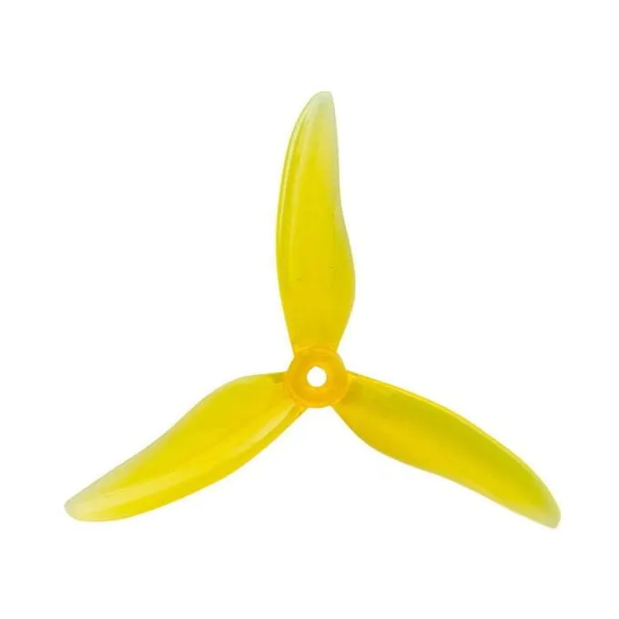 Gemfan Hurricane 51499 PC 3-Blade Propeller (Set of 4 — 2CW+2CCW) — Color: Clear Yellow