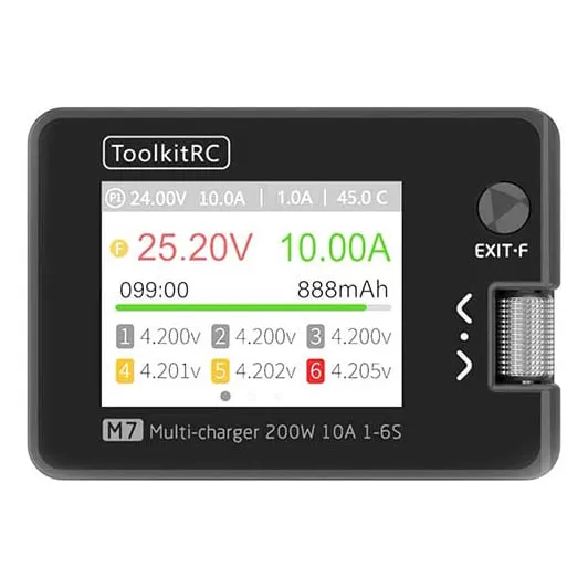 ToolkitRC M7 200W 10A DC Balance Charger (2–6S)