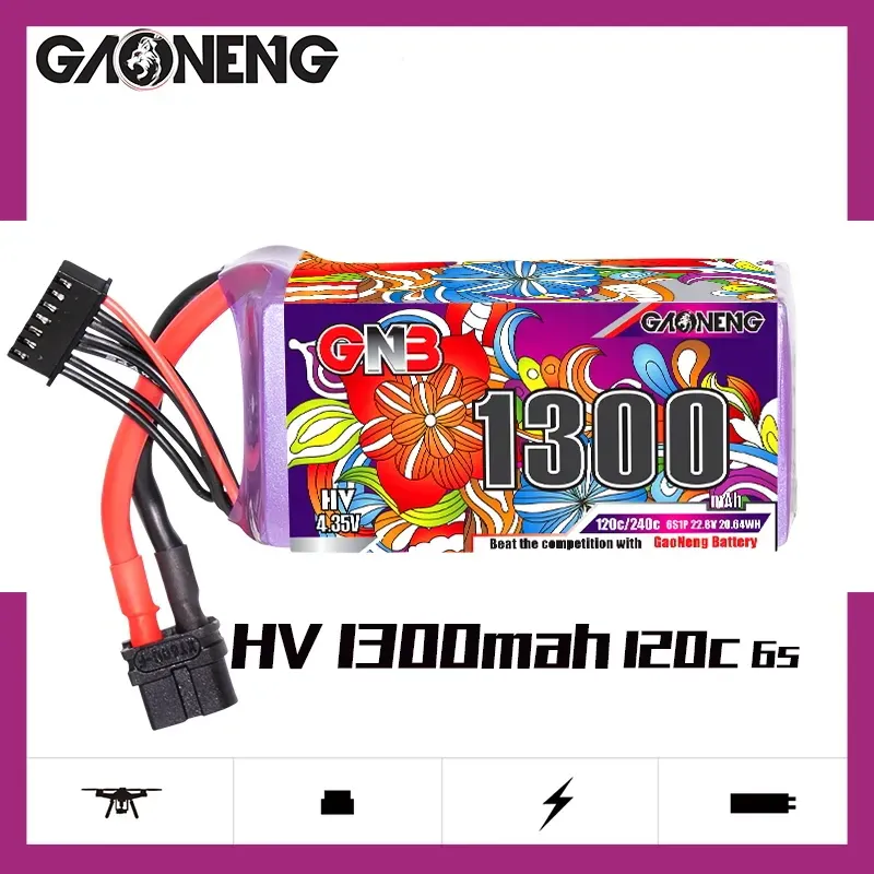 GNB LiHV 6S 22.8V 1300mAh 120C XT60 LiPo Battery