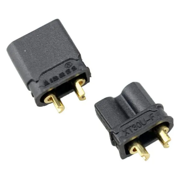 Amass XT30 Connector Black (1 Pair) — Color: Black / Quantity: 1 Pair