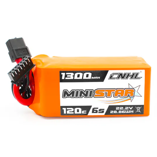 CNHL MiniStar 1300mAh 6S 22.2V 120C LiPo Battery (XT60)